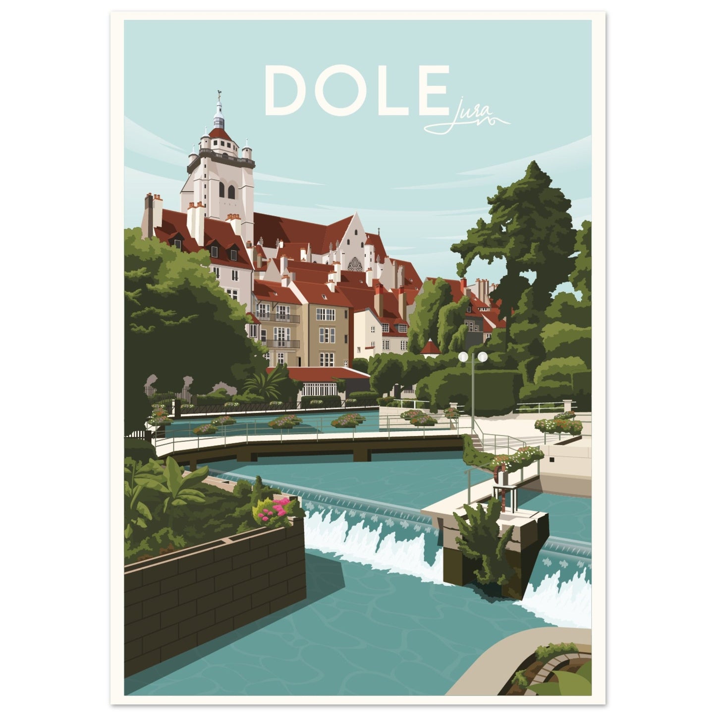 Affiche Vintage de la ville de Dole (Jura) - 61bd819e - b7c0 - 4cf7 - 84ae - f04c883ec7e2 - LAM du Jura