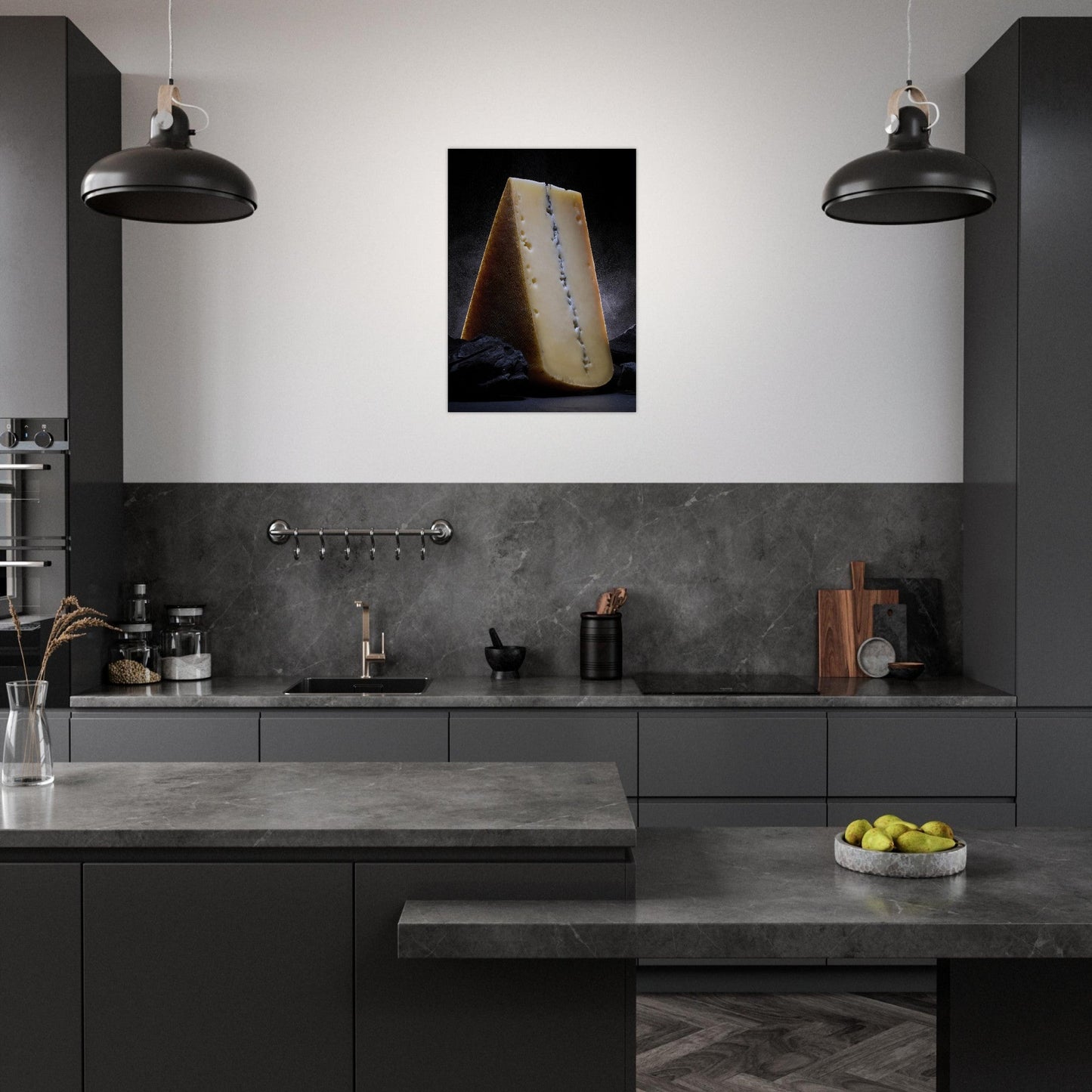 Poster Artistique du Morbier au Décor de Charbon - L'Art du Fromage Contrasté - d8d0e37a - 43e4 - 44fa - 9d8e - b045f1ed3d2d - LAM du Jura
