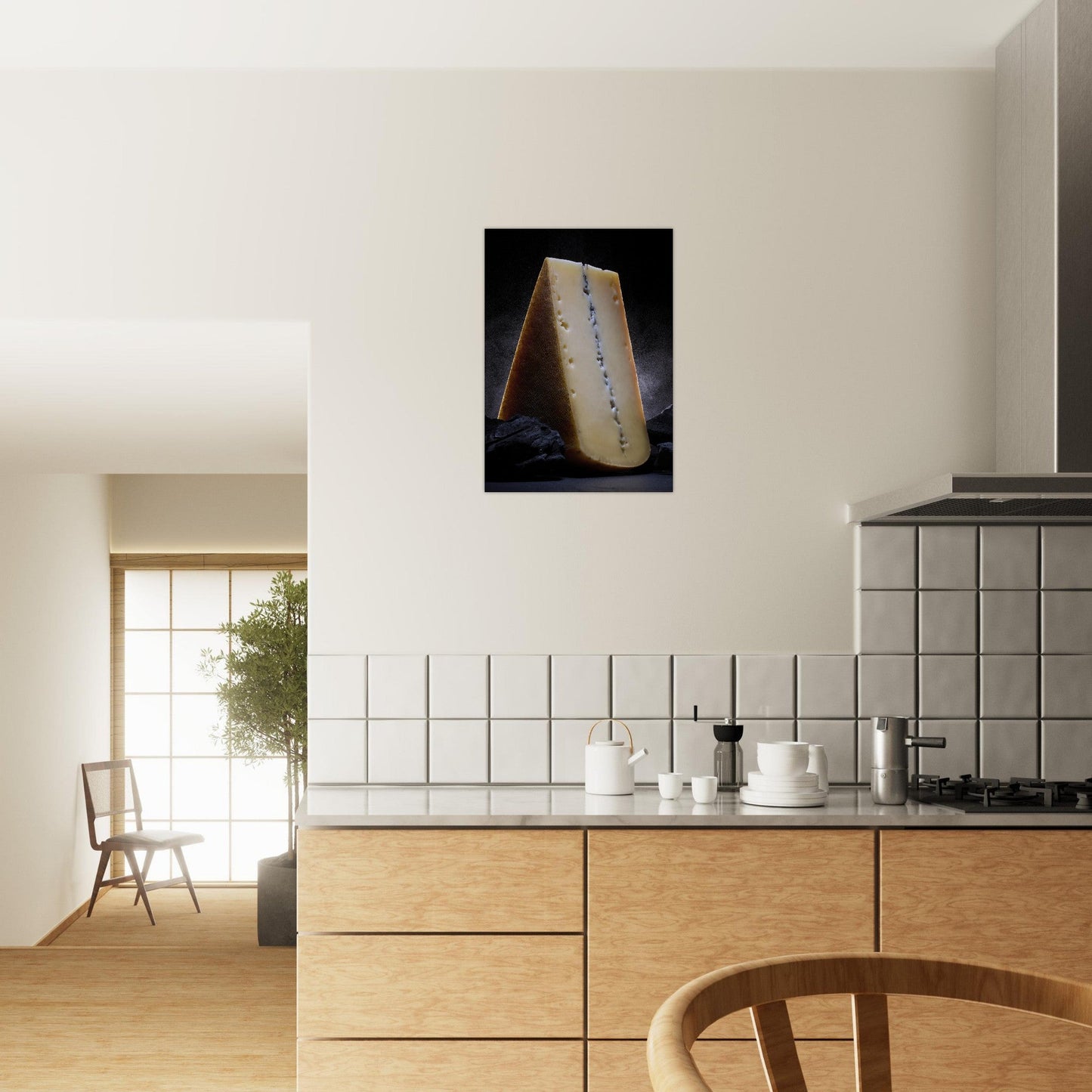 Poster Artistique du Morbier au Décor de Charbon - L'Art du Fromage Contrasté - d8d0e37a - 43e4 - 44fa - 9d8e - b045f1ed3d2d - LAM du Jura