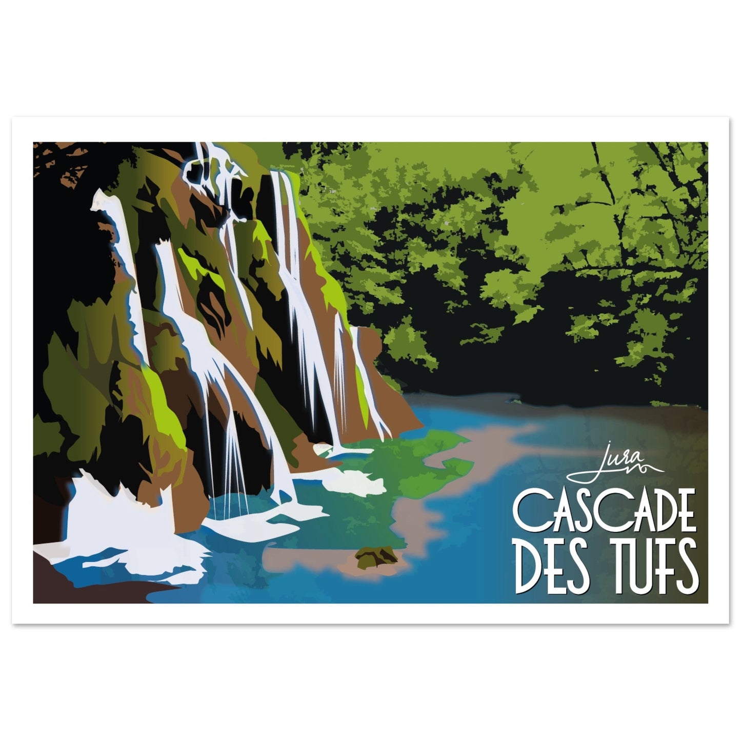 Poster Vintage Haut de Gamme - Cascade des Tufs aux Planches - près - Arbois, Jura - 35002b29 - d335 - 4a7e - b137 - ff2c3efbbbae - LAM du Jura
