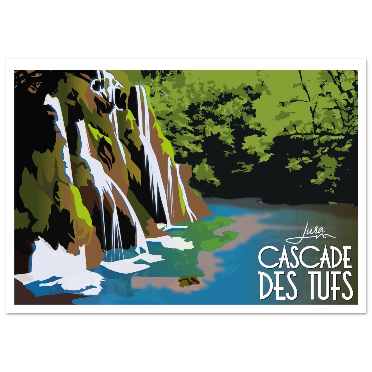 Poster Vintage Haut de Gamme - Cascade des Tufs aux Planches - près - Arbois, Jura - 7c40c98e - 013e - 4a26 - 8e82 - eaadfa48e335 - LAM du Jura