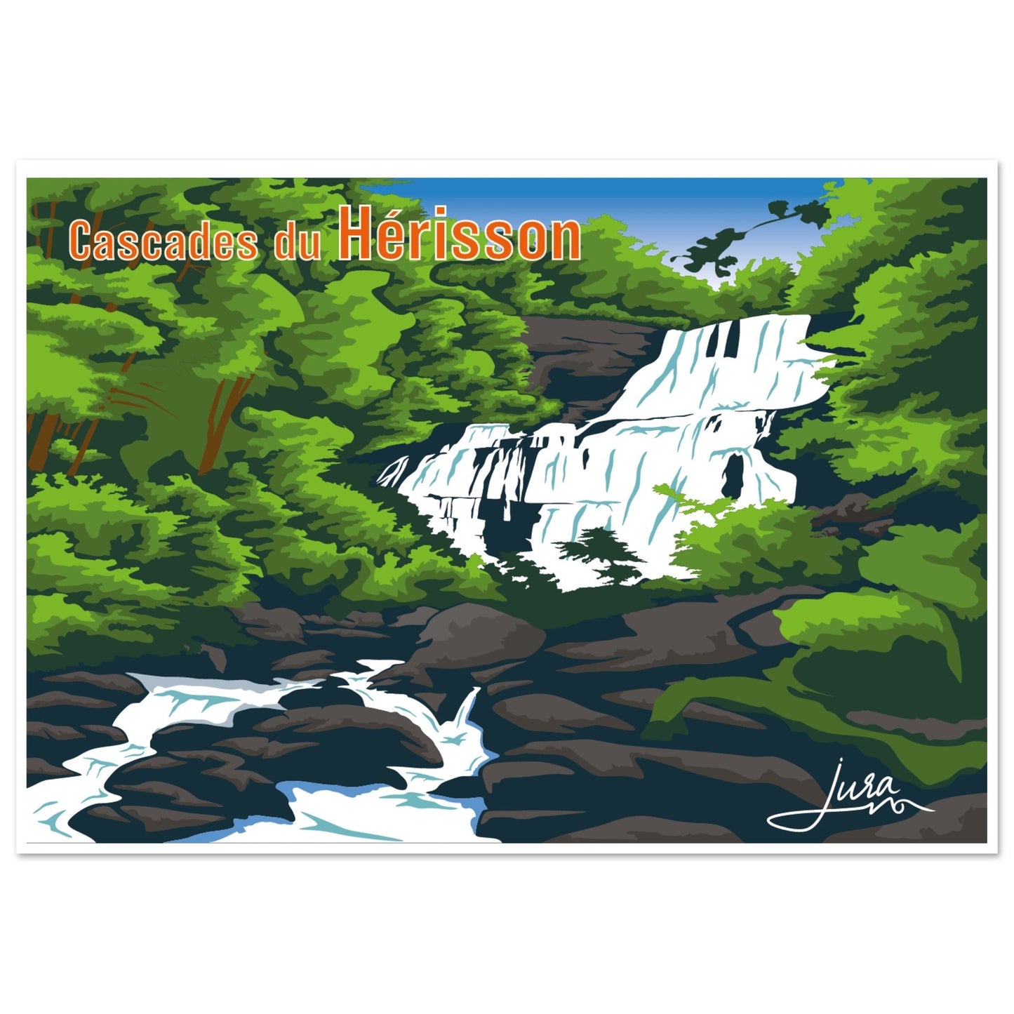 Poster Vintage Haut de Gamme - Cascades du Hérisson, Jura - 1fd1f61e - 123b - 4704 - 9b9d - b13cce171b2e - LAM du Jura