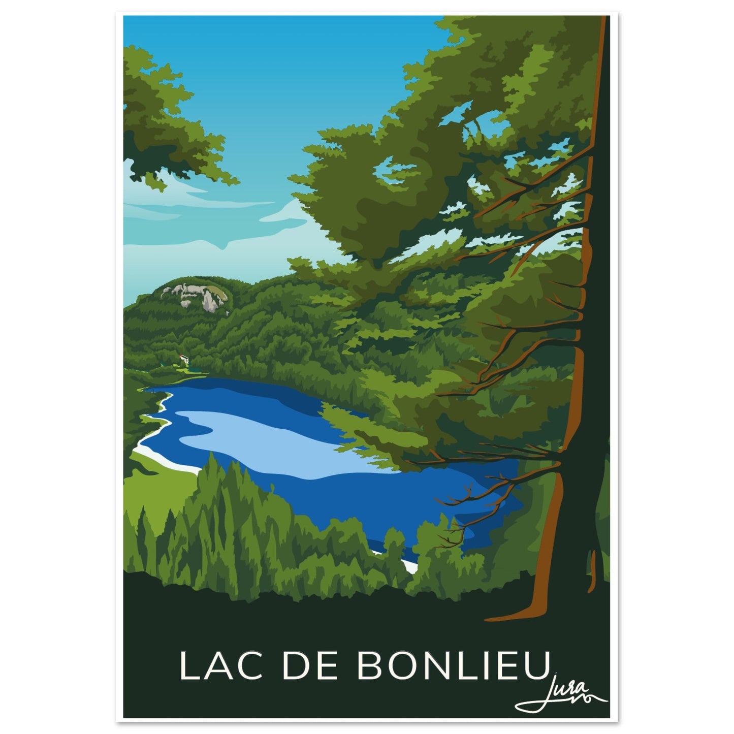 Poster Vintage Haut de Gamme - Lac de Bonlieu, Jura - 09fa3db7 - 1cb7 - 4f91 - 85f4 - 04e9c5e1d529 - LAM du Jura