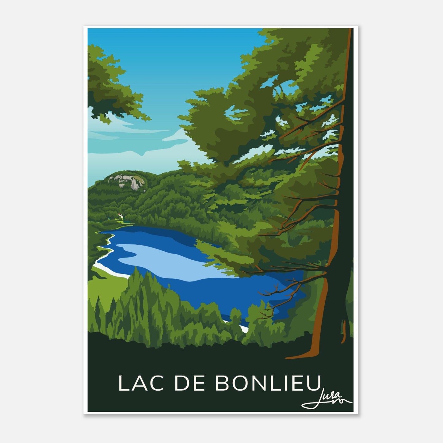 Poster Vintage Haut de Gamme - Lac de Bonlieu, Jura - 09fa3db7 - 1cb7 - 4f91 - 85f4 - 04e9c5e1d529 - LAM du Jura