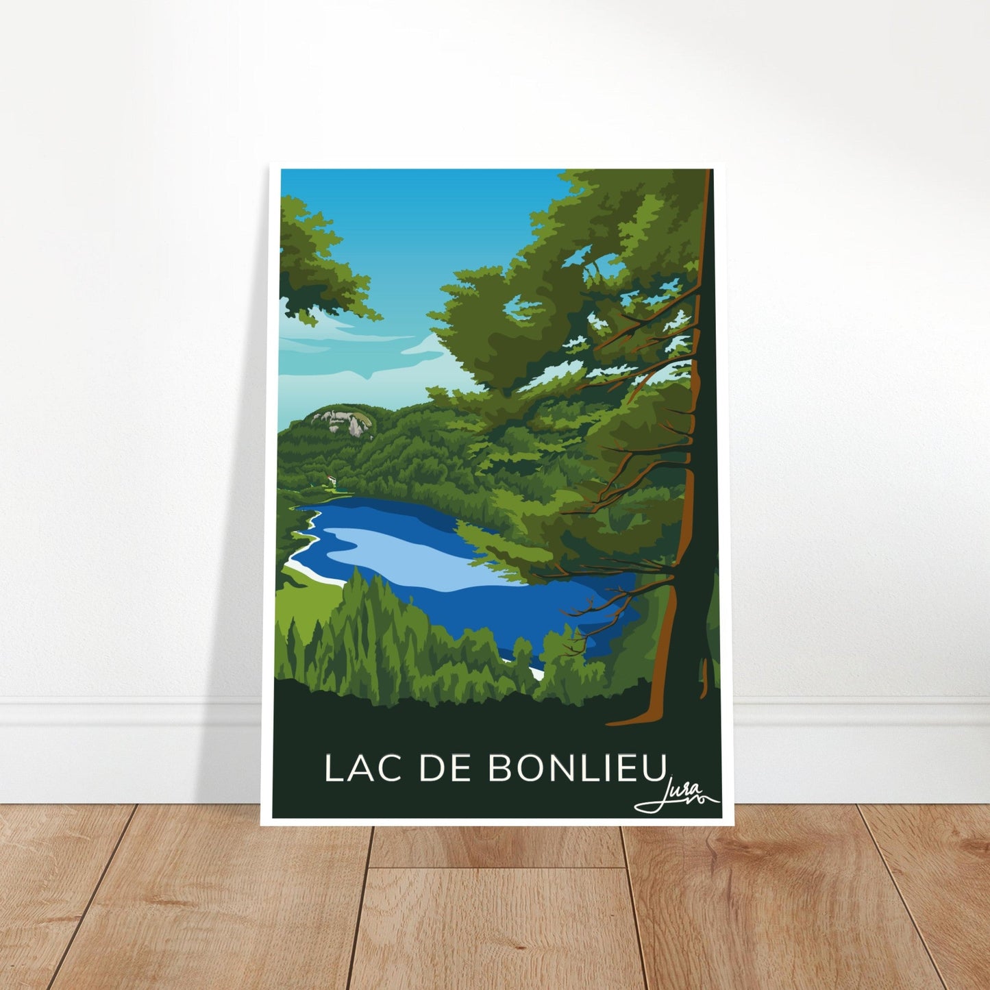 Poster Vintage Haut de Gamme - Lac de Bonlieu, Jura - 859bd0ed - 4958 - 4d4a - b946 - 3db38fa98b1b - LAM du Jura