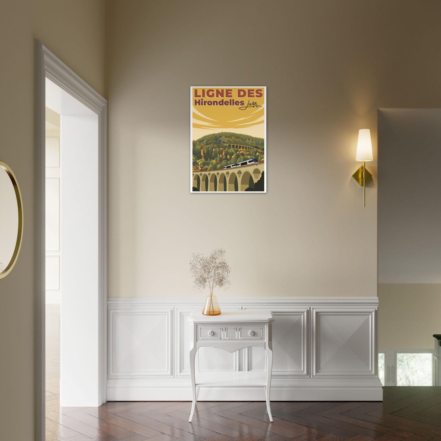 Poster Vintage Haut de Gamme - Ligne des Hirondelles, Jura - be220482 - e2b4 - 4d3c - bd28 - 25c7bfead96e - LAM du Jura