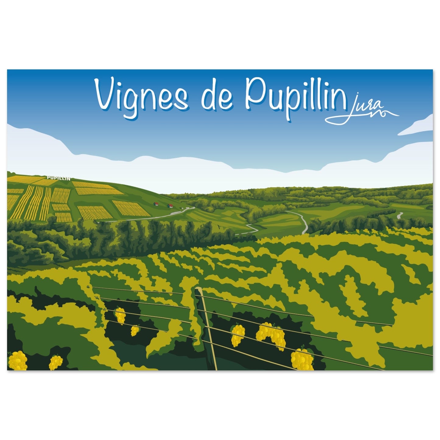 Poster Vintage Haut de Gamme - Vignes de Pupillin, Jura - 5cfe7dc5 - 93b0 - 4886 - 9ffb - 2f8c9cf57869 - LAM du Jura
