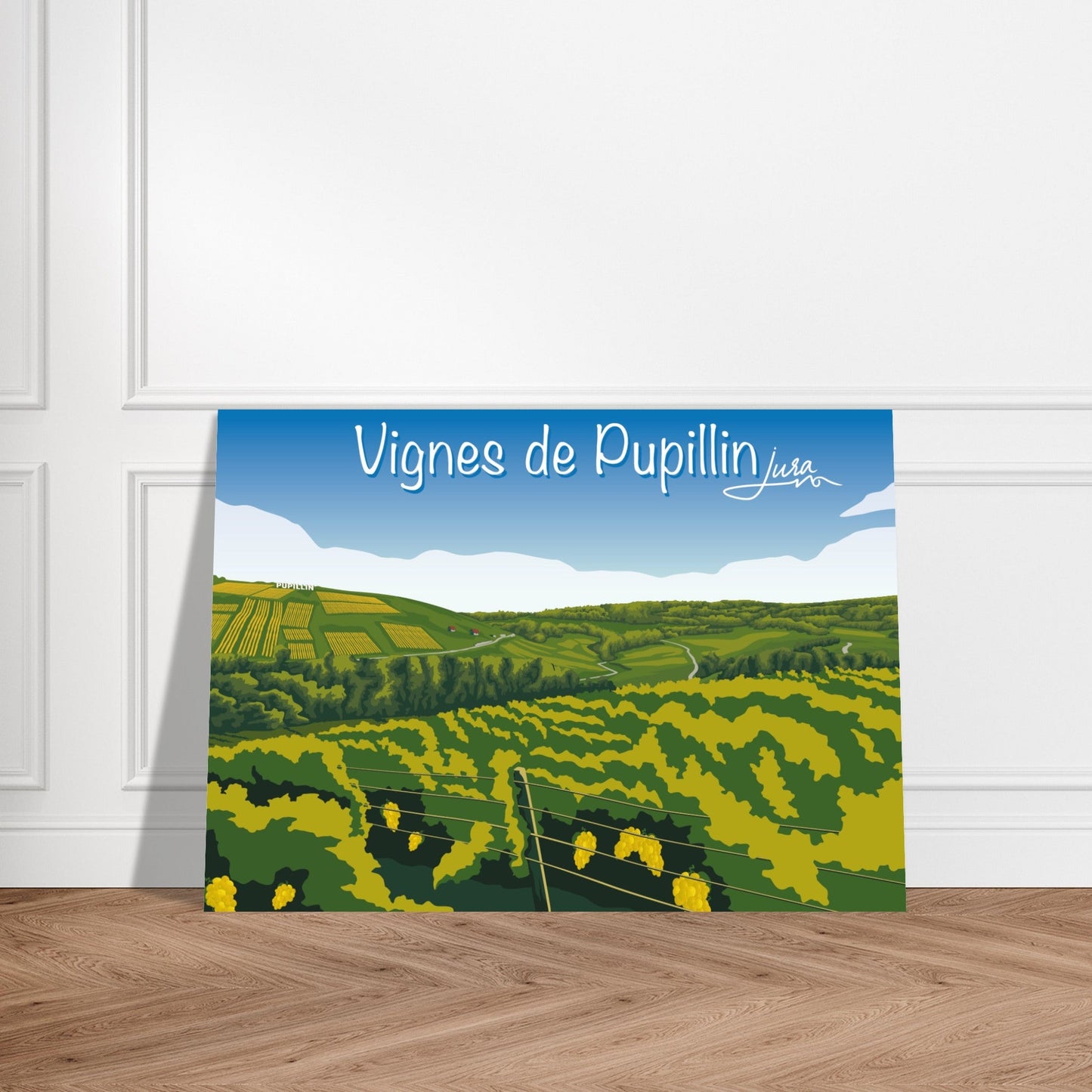 Poster Vintage Haut de Gamme - Vignes de Pupillin, Jura - 370a9e98 - c84d - 459d - 9f5f - ac671e0d9d58 - LAM du Jura