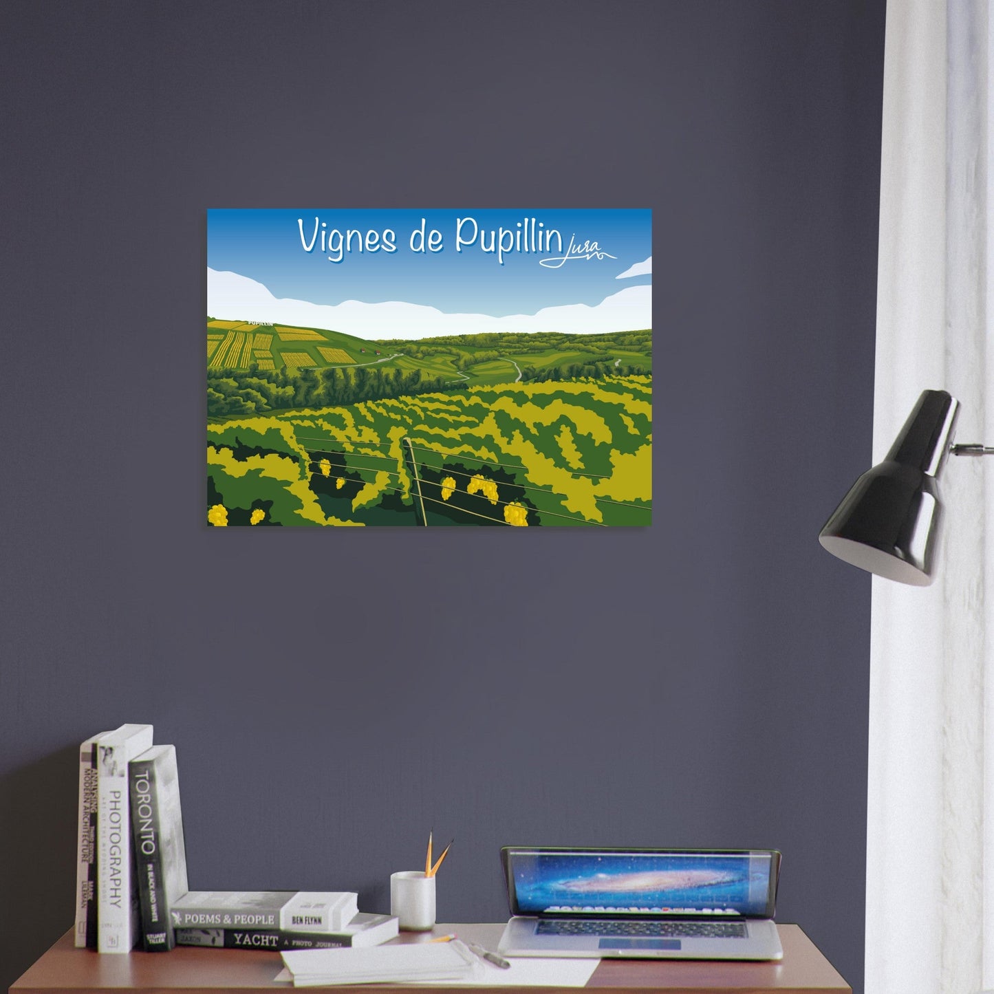 Poster Vintage Haut de Gamme - Vignes de Pupillin, Jura - 370a9e98 - c84d - 459d - 9f5f - ac671e0d9d58 - LAM du Jura