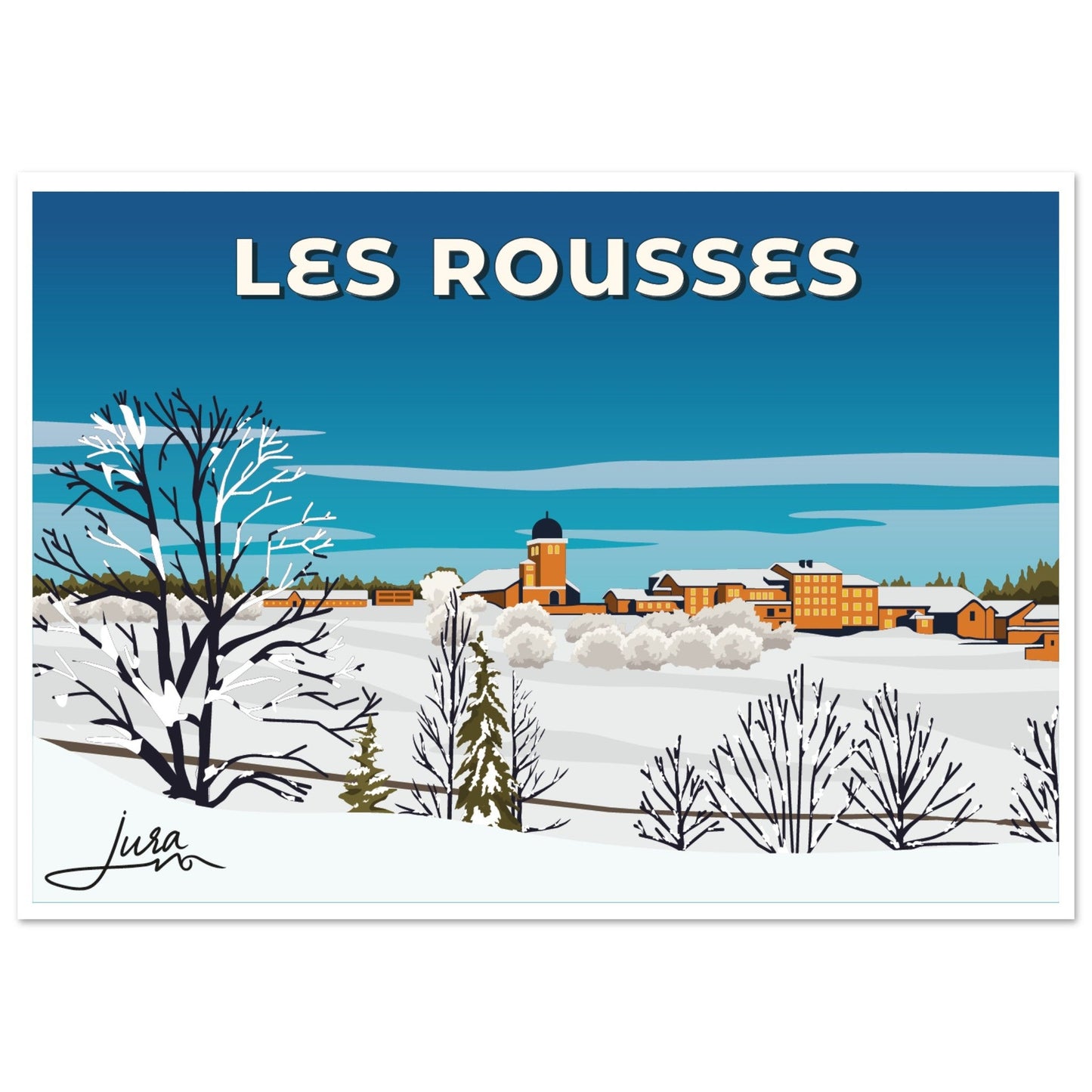 Poster Vintage Haut de Gamme - Village des Rousses sous la Neige, Jura - 0c63c55f - 923b - 41a1 - b8a1 - 9f39e5b2df4f - LAM du Jura