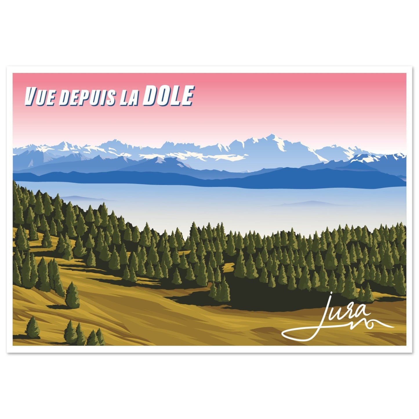 Poster Vintage Haut de Gamme - Vue depuis le Sommet de la Dôle, Suisse - c2ad12f9 - c83e - 4d14 - a97b - b166d2da9946 - LAM du Jura