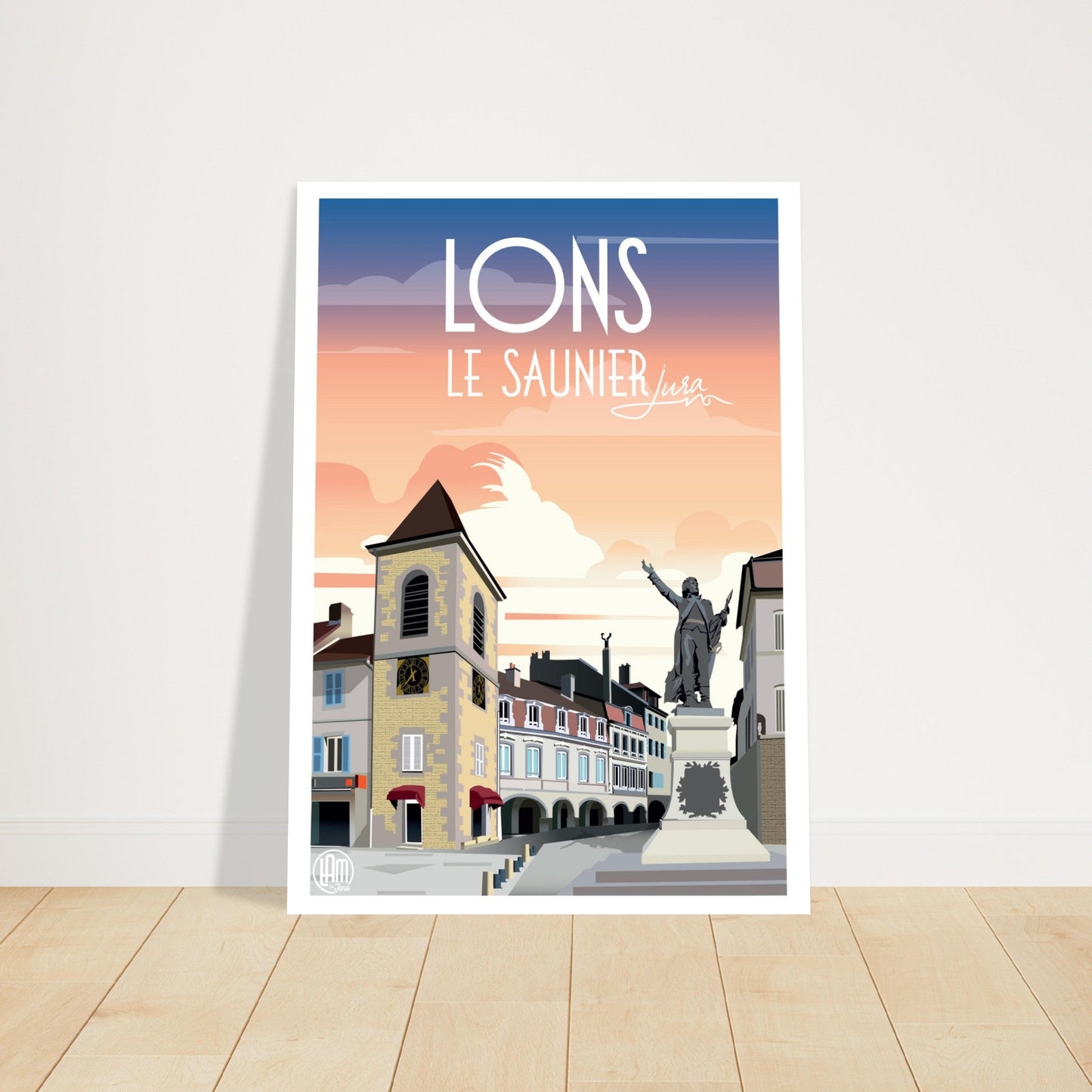 Poster Vintage Haut de Gamme - Vue du Centre - Ville de Lons - le - Saunier - 40e29363 - 5c83 - 41a6 - 8a05 - 6275509ca633 - LAM du Jura