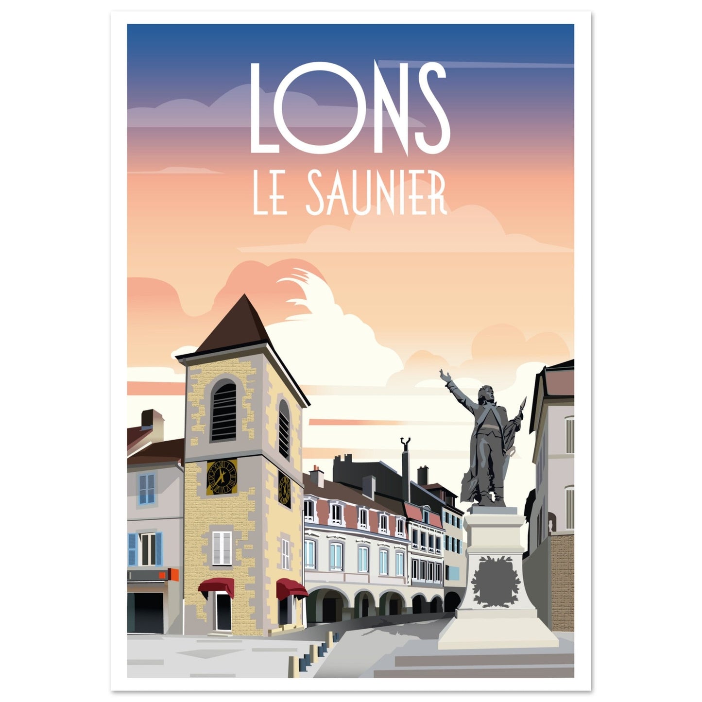 Poster Vintage Haut de Gamme - Vue du Centre - Ville de Lons - le - Saunier - 6071af11 - bcff - 4204 - 9069 - ce9516f0d700 - LAM du Jura