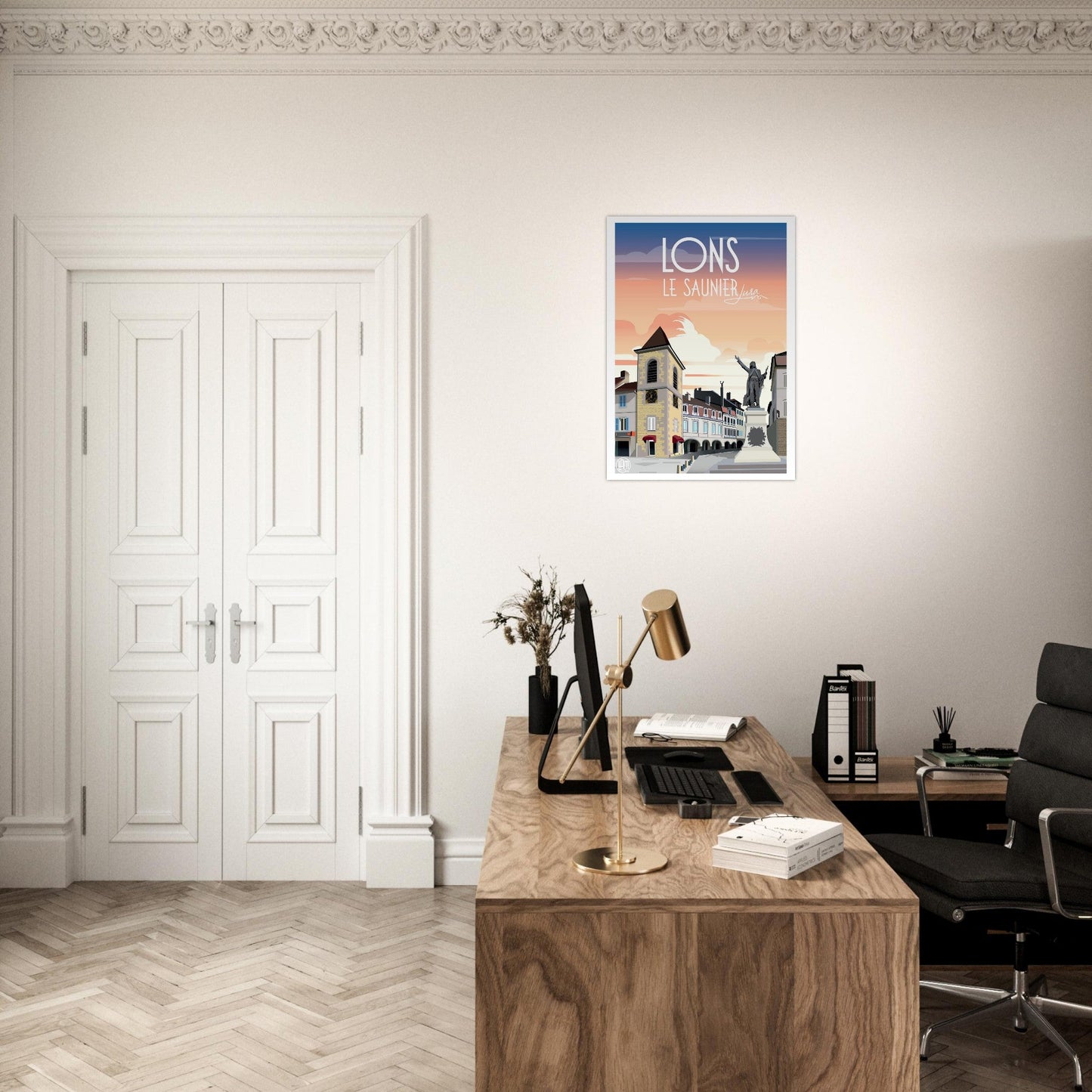 Poster Vintage Haut de Gamme - Vue du Centre - Ville de Lons - le - Saunier - 40e29363 - 5c83 - 41a6 - 8a05 - 6275509ca633 - LAM du Jura