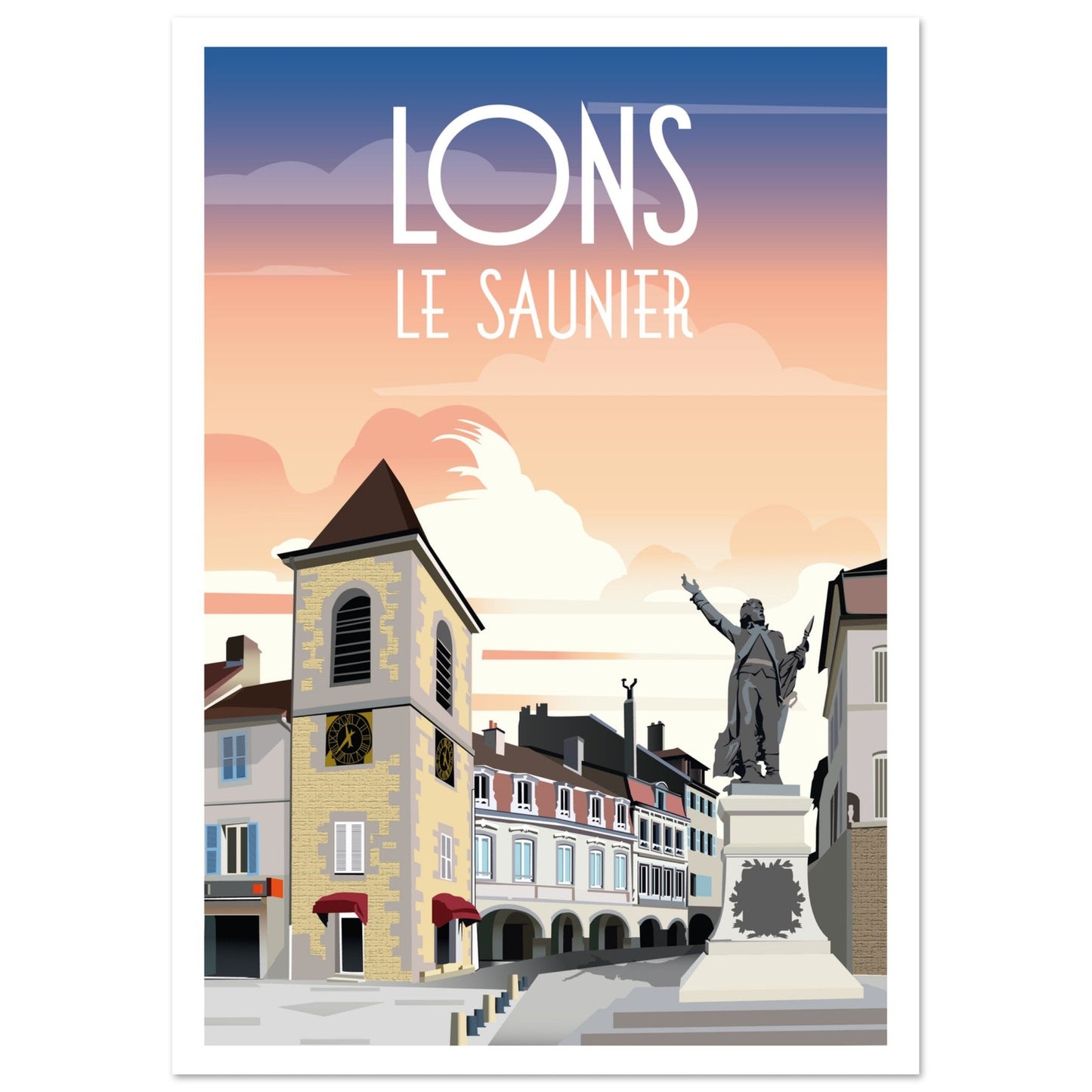 Poster Vintage Haut de Gamme - Vue du Centre - Ville de Lons - le - Saunier - 082f89c5 - 4b31 - 4bf5 - 889a - f1e738cb85a4 - LAM du Jura