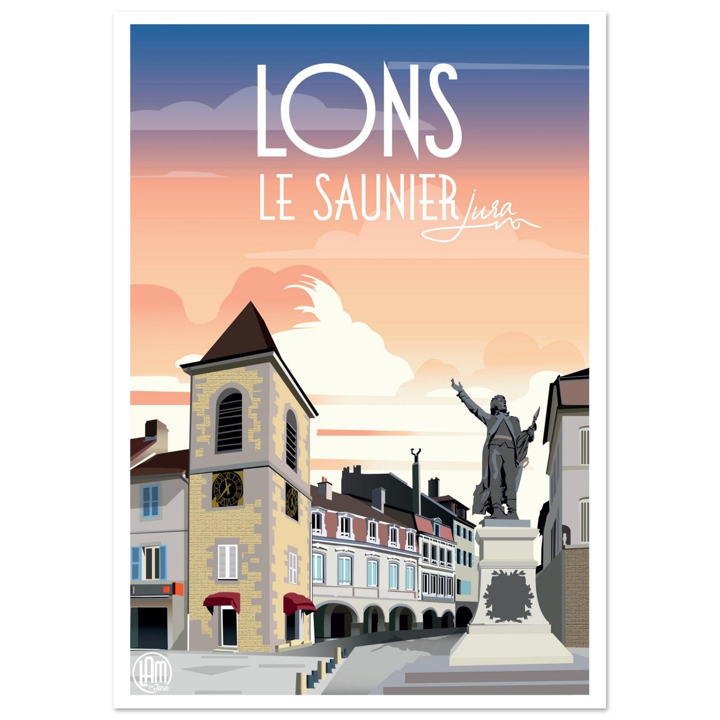 Poster Vintage Haut de Gamme - Vue du Centre - Ville de Lons - le - Saunier - 6071af11 - bcff - 4204 - 9069 - ce9516f0d700 - LAM du Jura