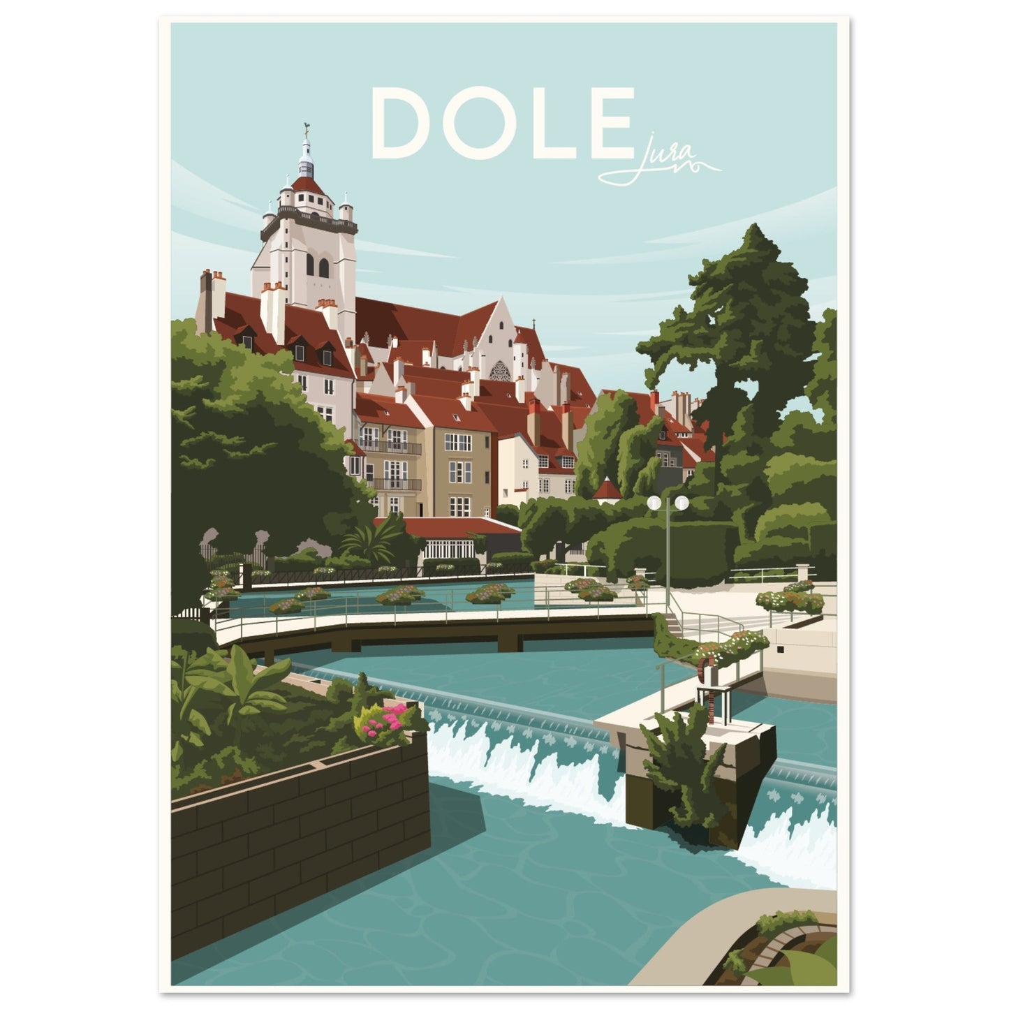 Affiche Vintage de la ville de Dole (Jura) - 45799a7c - 7ce1 - 4d79 - b5c7 - 56c4943a57ad - LAM du Jura