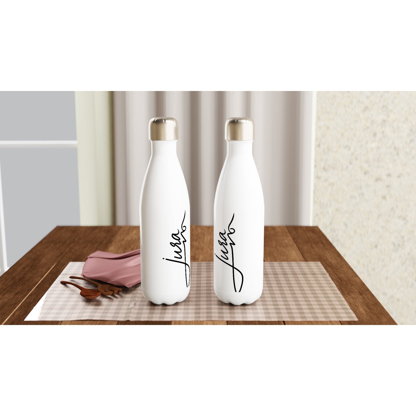 Gourde blanche motif Jura en acier inoxydable - b81035b6 - 9dc8 - 47ac - 9236 - ee8d9cc41070 - LAM du Jura