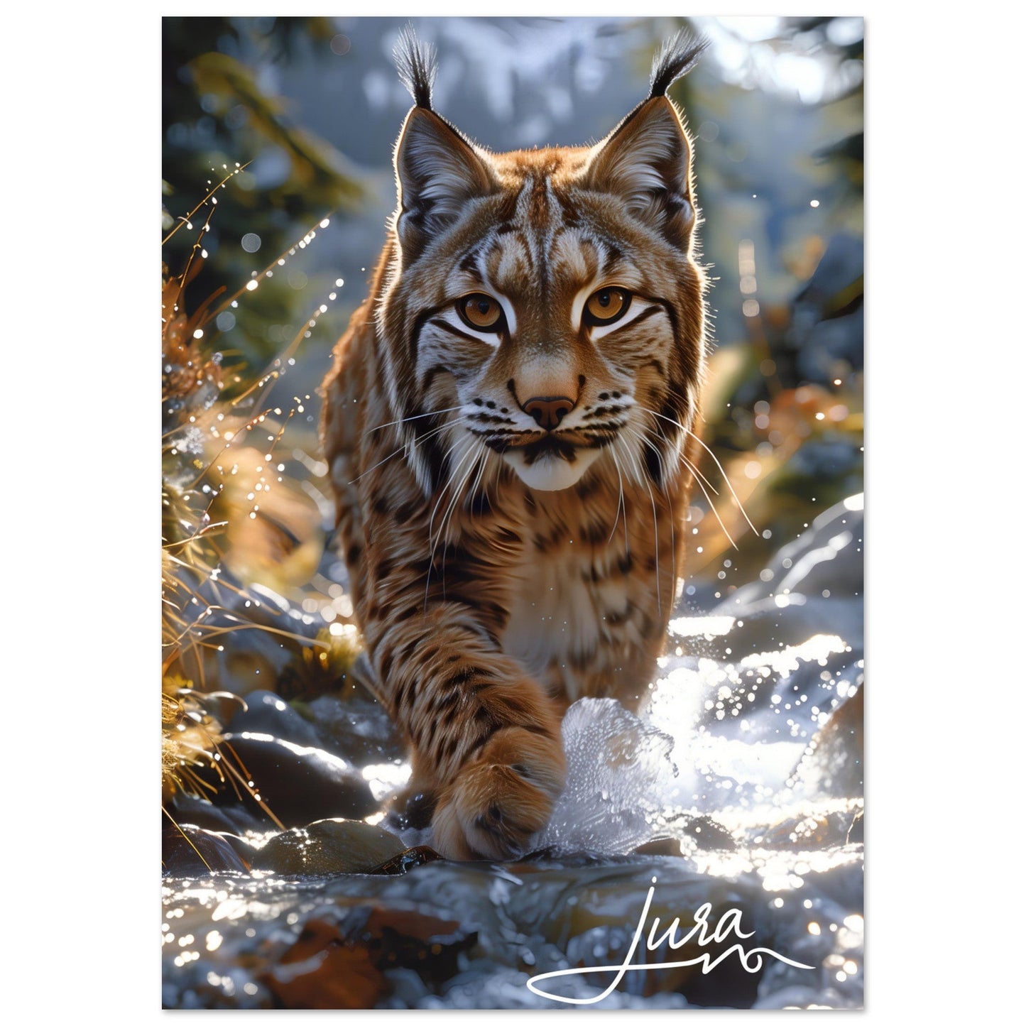 Poster Artistique Lynx dans les Monts du Jura - Sérénité Sauvage - f1b757ec - d6f9 - 4a37 - 876c - bc828df48aa1 - LAM du Jura