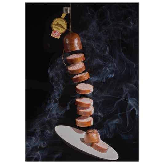 Poster Artistique Saucisse de Morteau tranchée - Envolée Gourmande - 22ab78ca - b999 - 44e0 - 8509 - f6880c3f7a0f - LAM du Jura