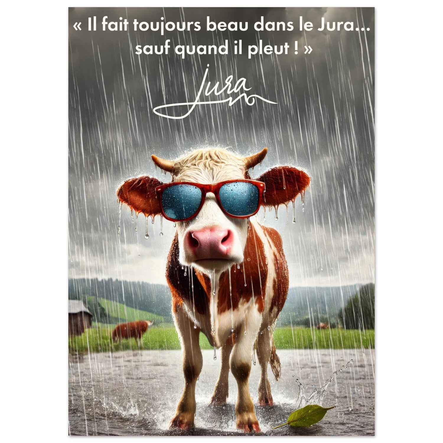 Poster Caricatural Vache sous la Pluie - Humour Rustique - e0413732 - 026c - 4dca - aad5 - 8361a54ebdf3 - LAM du Jura