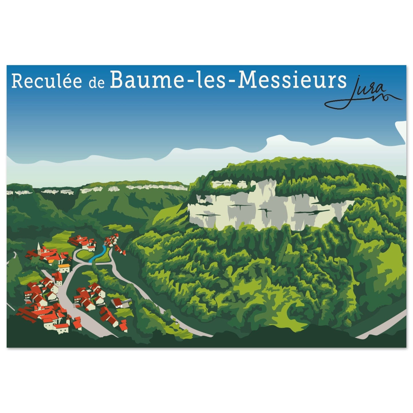 Poster Vintage de la Reculée de Baume - les - Messieurs, Jura - Qualité Haute de Gamme - 58017797 - 9b93 - 4739 - 94c4 - 569066496e21 - LAM du Jura