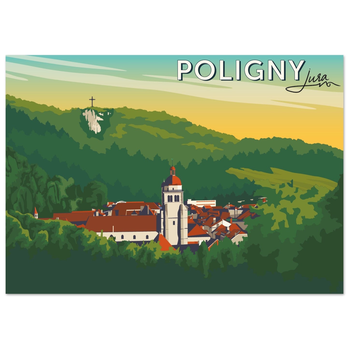 Poster Vintage de Poligny, Jura - Qualité Haute de Gamme - c982825b - 7829 - 490e - 9d04 - e1318e68a9c6 - LAM du Jura