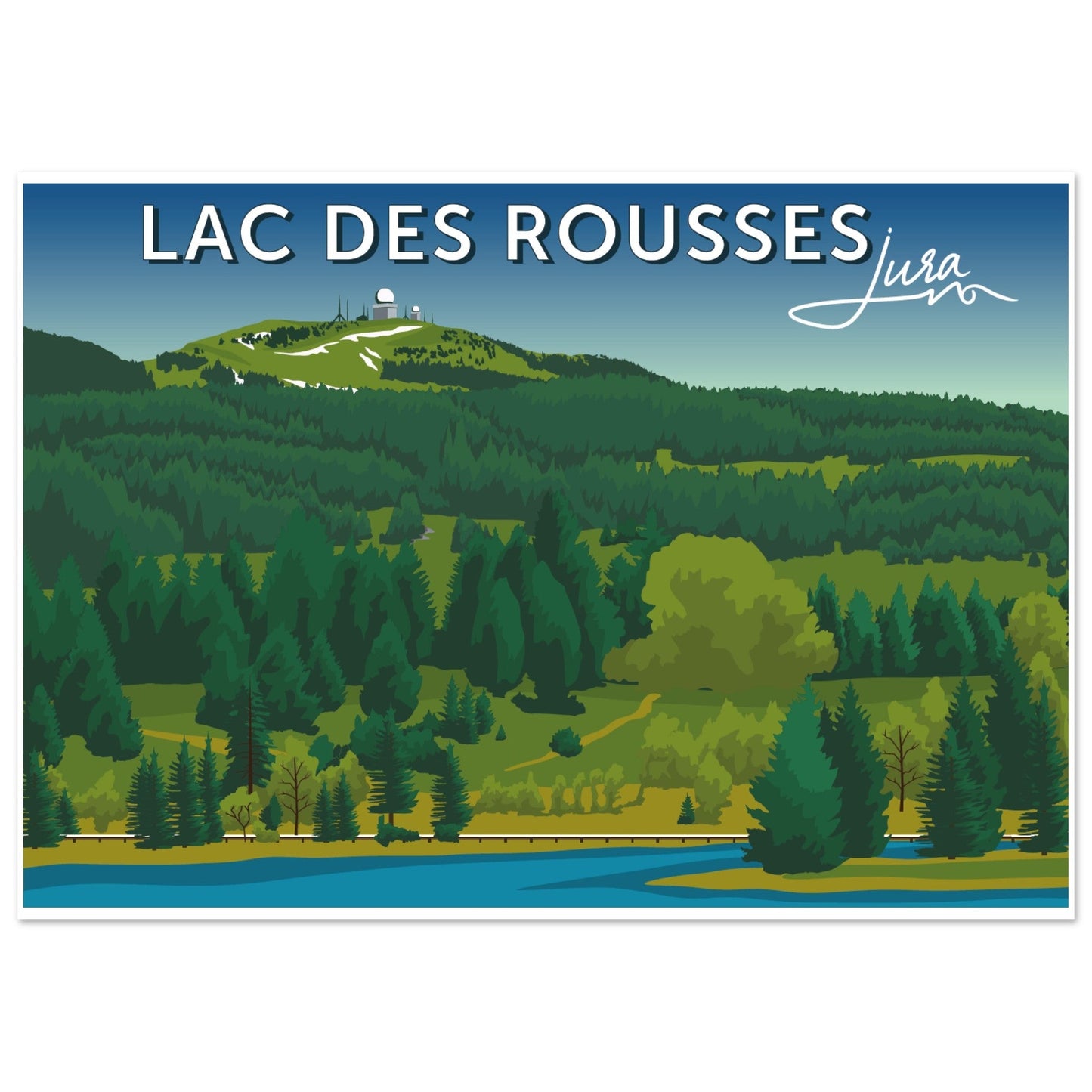 Poster Vintage du Lac des Rousses, Jura - Qualité Haute de Gamme - f9775048 - f9ca - 4e59 - bdfc - e9174e1e0091 - LAM du Jura