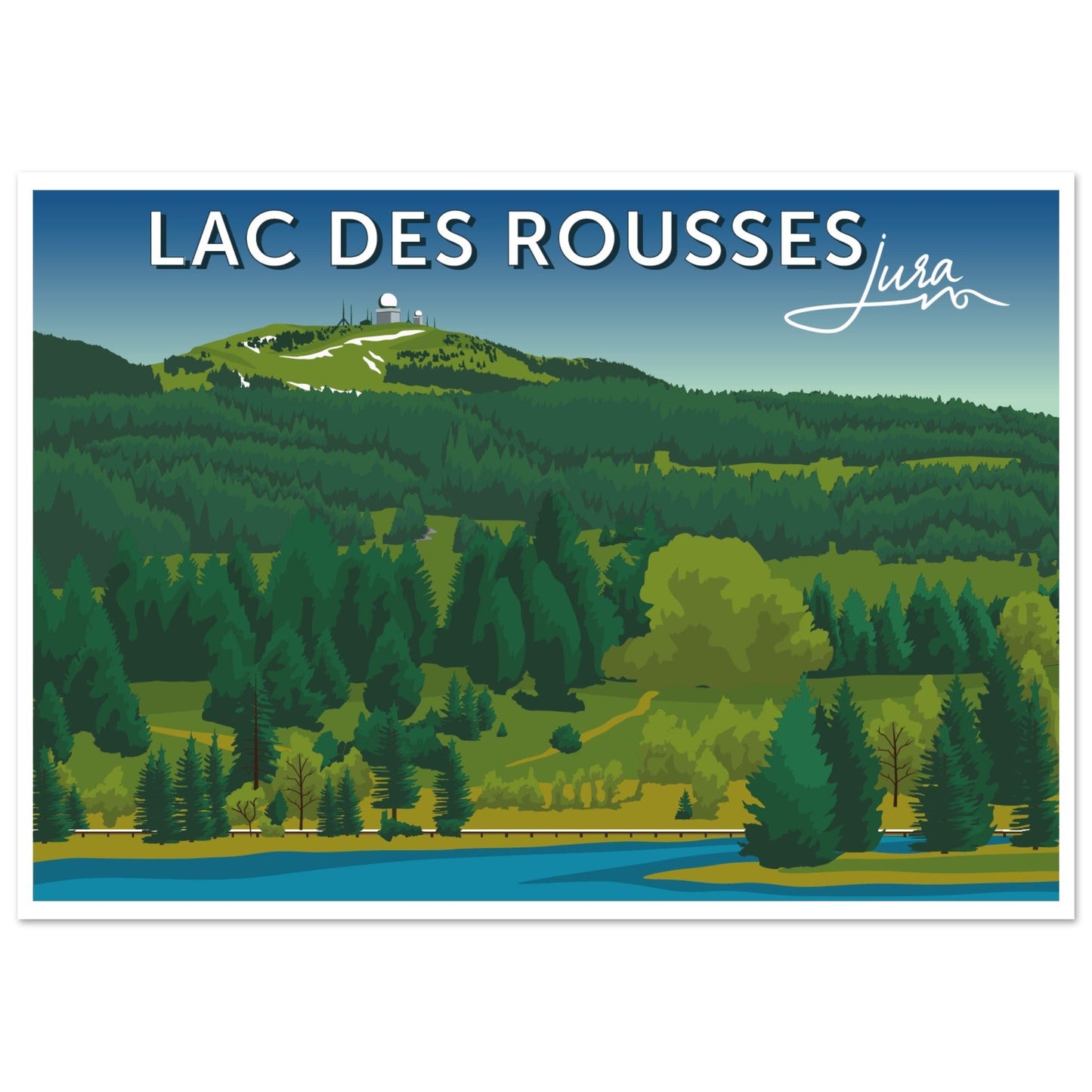 Poster Vintage du Lac des Rousses, Jura - Qualité Haute de Gamme - c40b065b - c7db - 4797 - b095 - c9a0cdbaf1fd - LAM du Jura