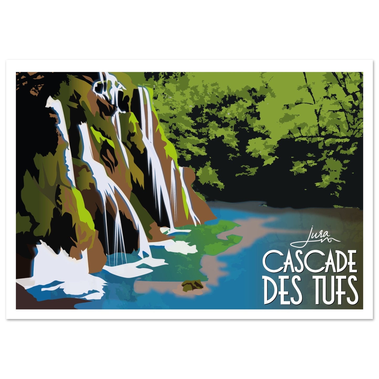 Poster Vintage Haut de Gamme - Cascade des Tufs aux Planches - près - Arbois, Jura - 5a0c5567 - b0d7 - 4537 - 874f - d901e1ac5ac1 - LAM du Jura