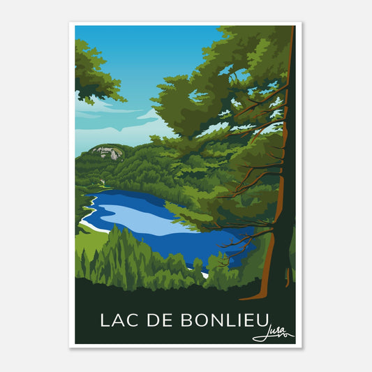 Poster Vintage Haut de Gamme - Lac de Bonlieu, Jura - 7ba2d32d - 035e - 4052 - 83fa - 443211cf61cc - LAM du Jura