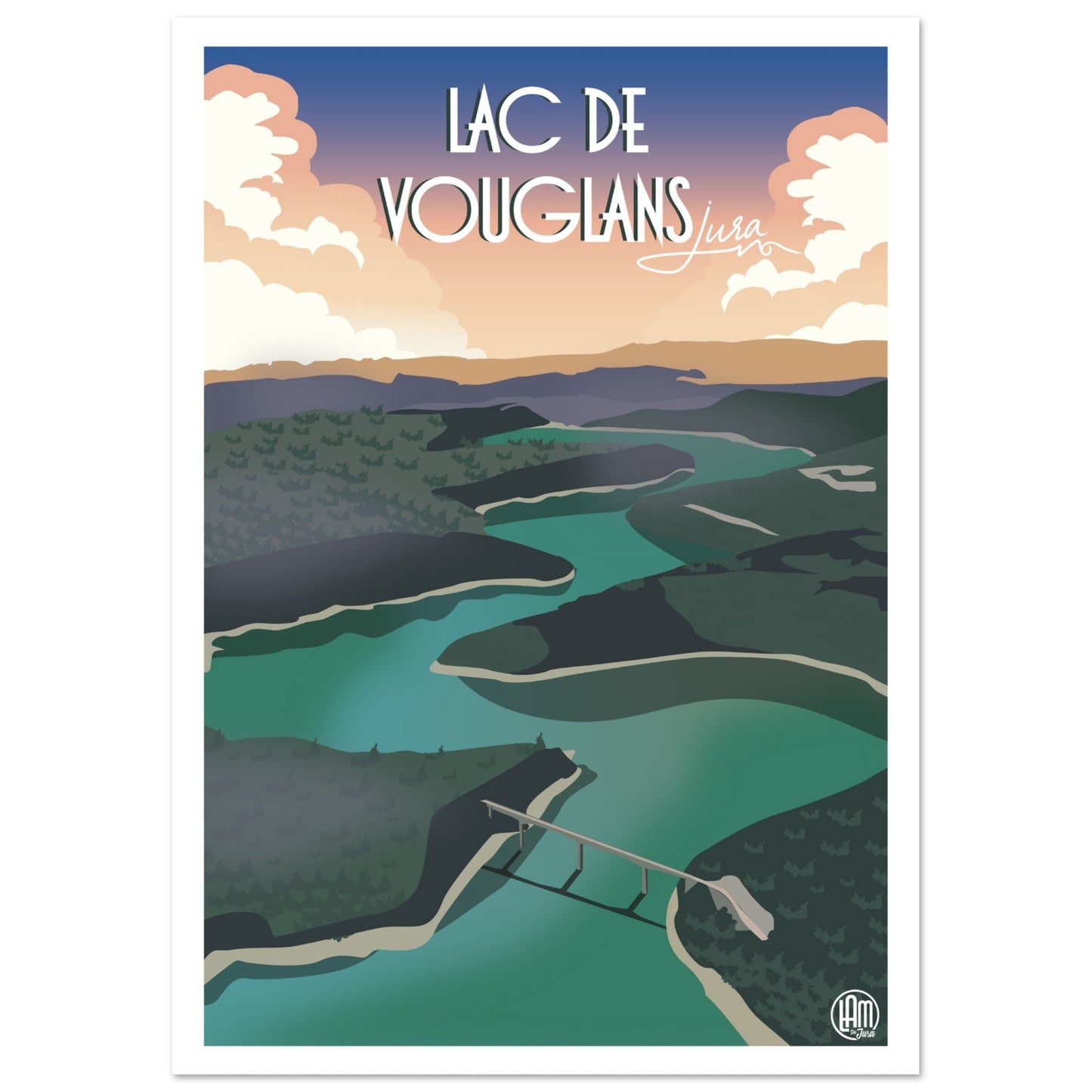 Poster Vintage Haut de Gamme - Lac de Vouglans, Jura - d4c3ffb9 - c096 - 4c6e - bac9 - 2b4251fbfd08 - LAM du Jura