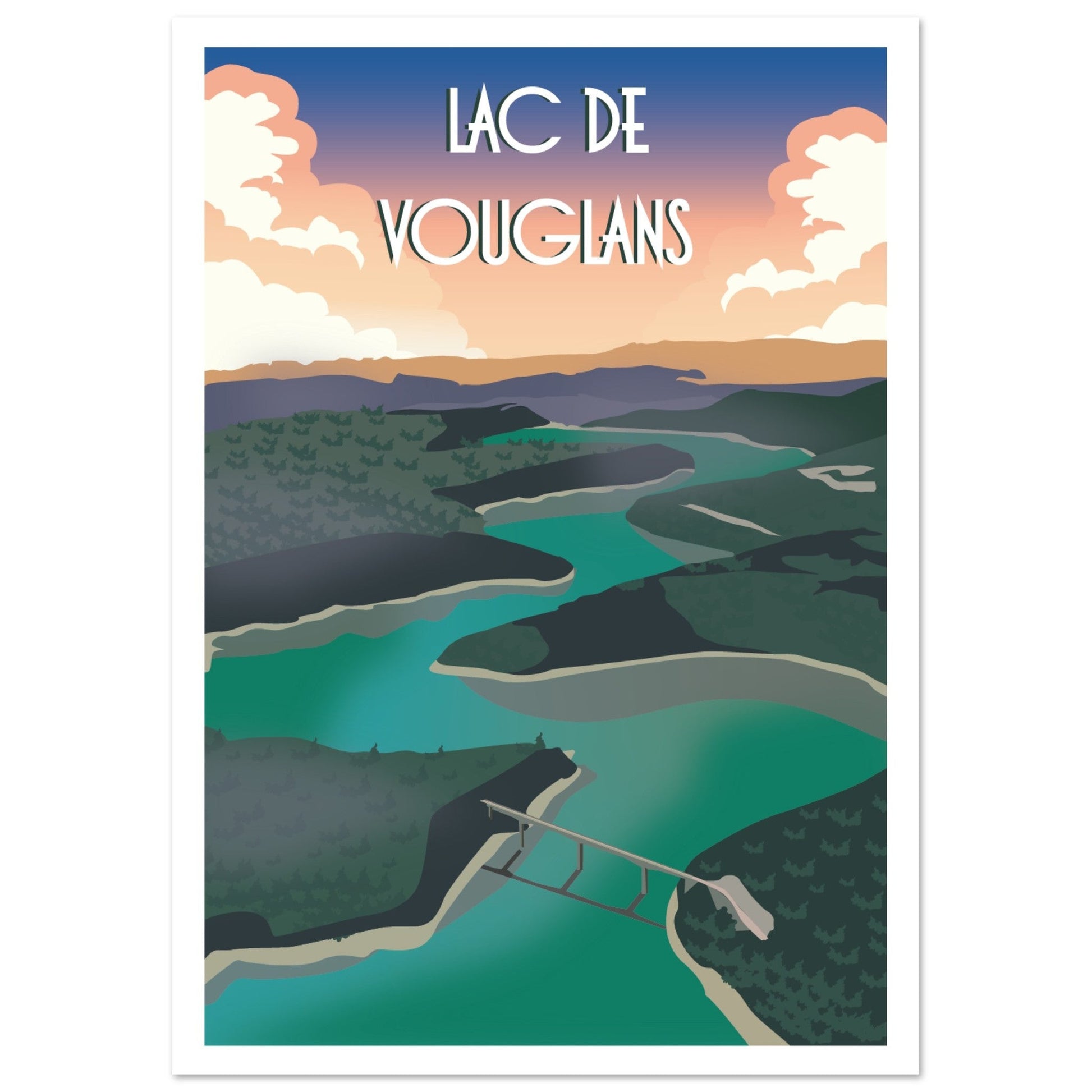 Poster Vintage Haut de Gamme - Lac de Vouglans, Jura - d4c3ffb9 - c096 - 4c6e - bac9 - 2b4251fbfd08 - LAM du Jura