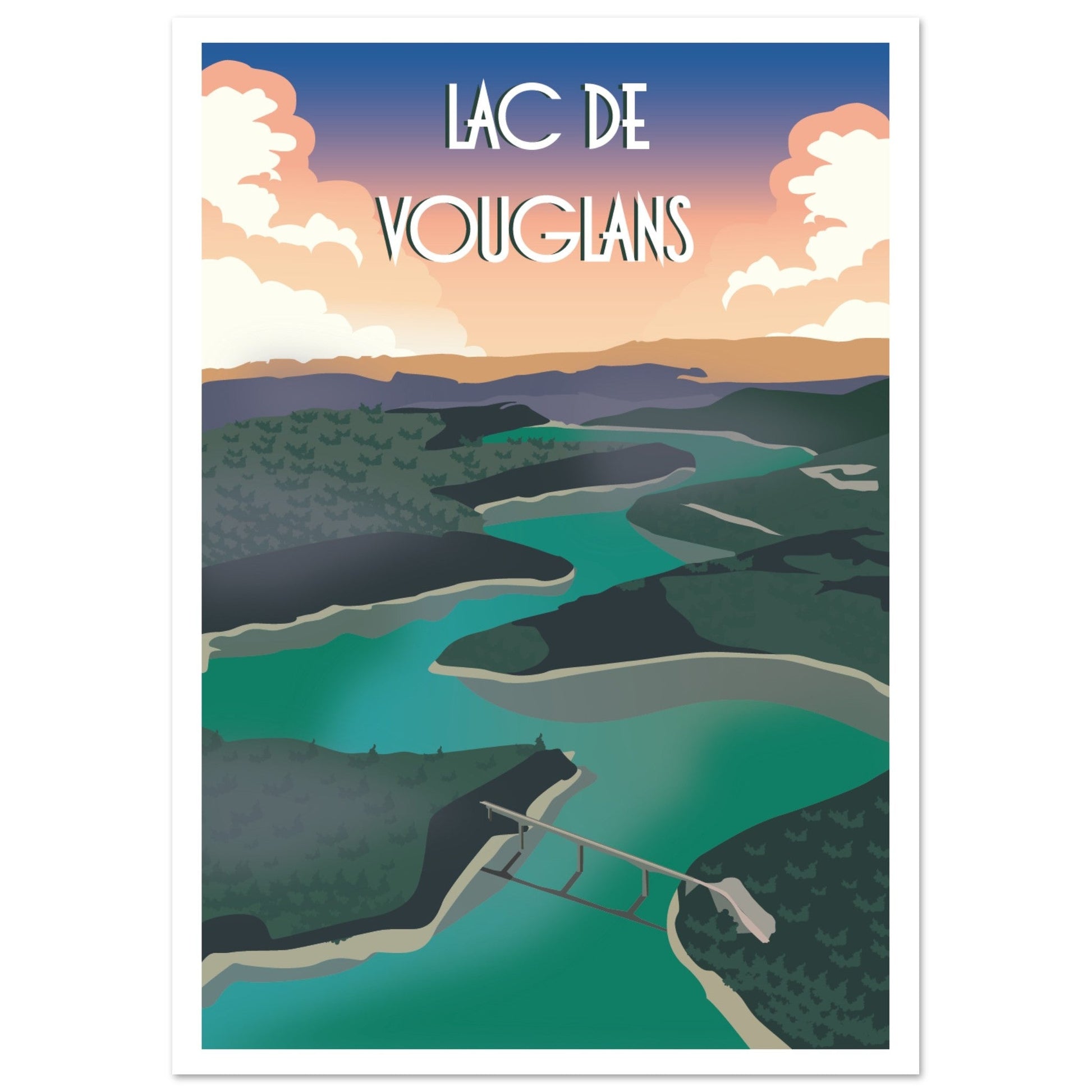 Poster Vintage Haut de Gamme - Lac de Vouglans, Jura - 29aeffd2 - 95c4 - 47ef - 9c28 - 66326287c902 - LAM du Jura