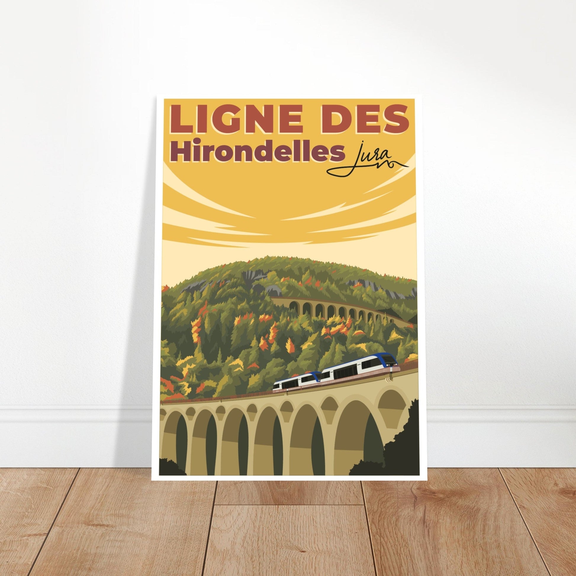 Poster Vintage Haut de Gamme - Ligne des Hirondelles, Jura - be220482 - e2b4 - 4d3c - bd28 - 25c7bfead96e - LAM du Jura