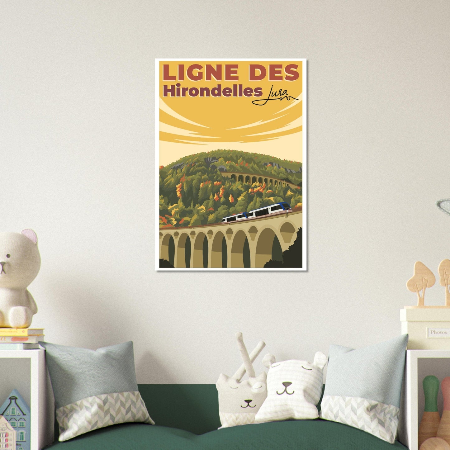 Poster Vintage Haut de Gamme - Ligne des Hirondelles, Jura - be220482 - e2b4 - 4d3c - bd28 - 25c7bfead96e - LAM du Jura