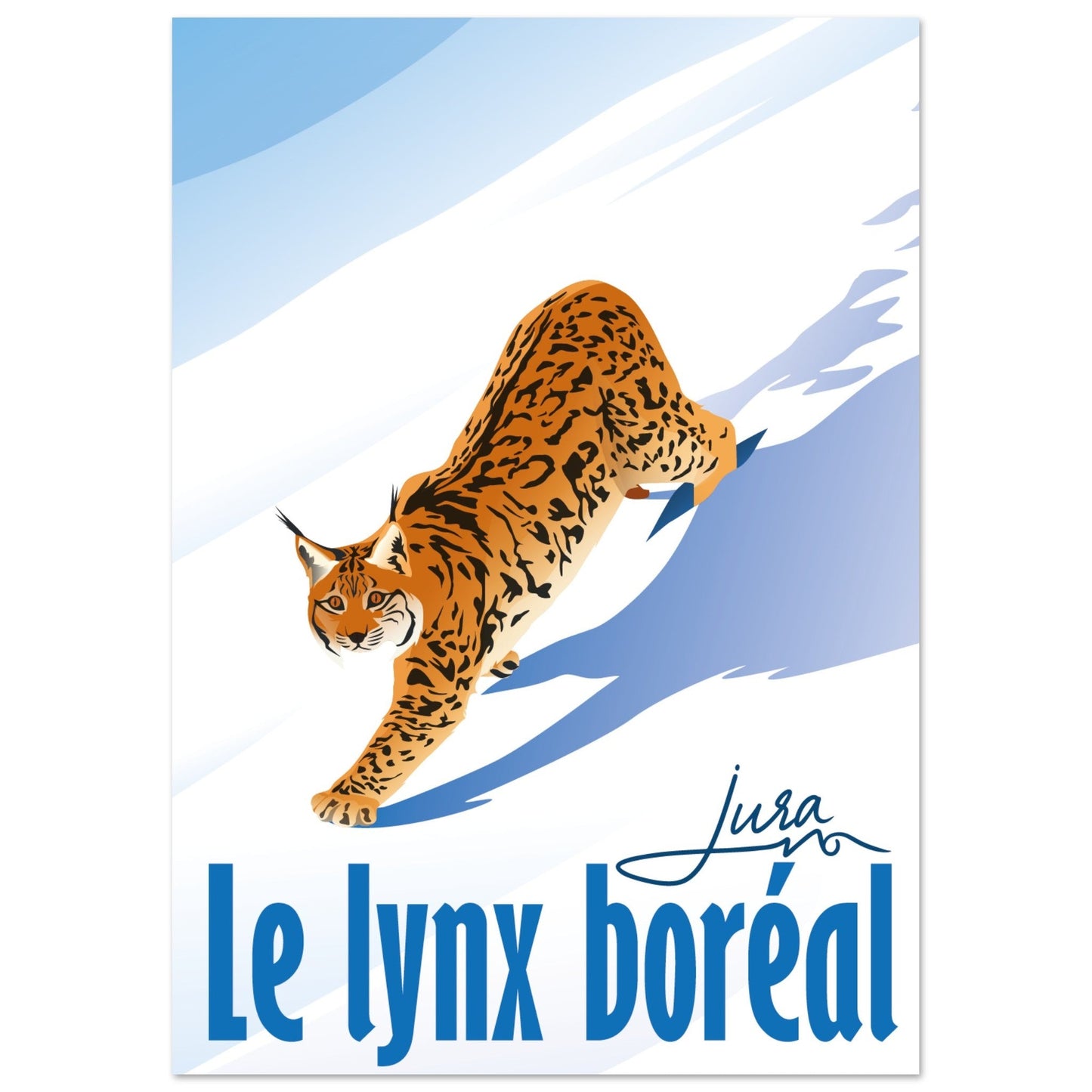 Poster Vintage Haut de Gamme - Lynx Marchant sur la Neige - 6b3e7c53 - 85e8 - 4f5b - 973c - 63c84cc6b59d - LAM du Jura