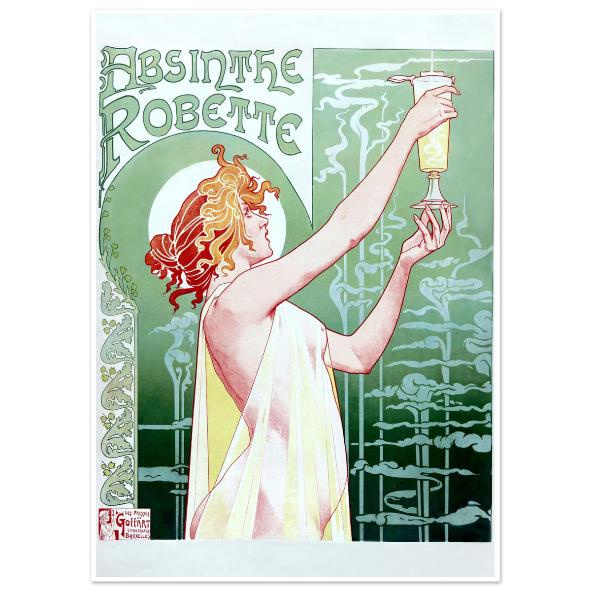 Affiche Publicitaire Ancienne Absinthe Robette - Reproduction 58x80 Cm, Décoration Vintage