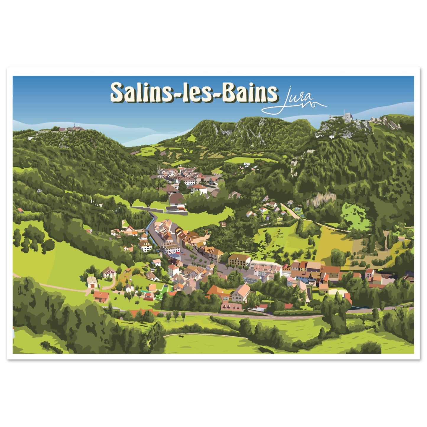Poster Vintage Haut de Gamme - Salins - les - Bains et Vue sur les Deux Forts, Jura - 5c35a9e7 - cdc4 - 49c0 - ba13 - aba54648c8a0 - LAM du Jura