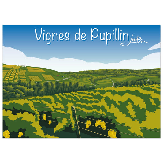 Poster Vintage Haut de Gamme - Vignes de Pupillin, Jura - 6613a70e - f822 - 4be5 - 83da - ceea6bcf3f4a - LAM du Jura