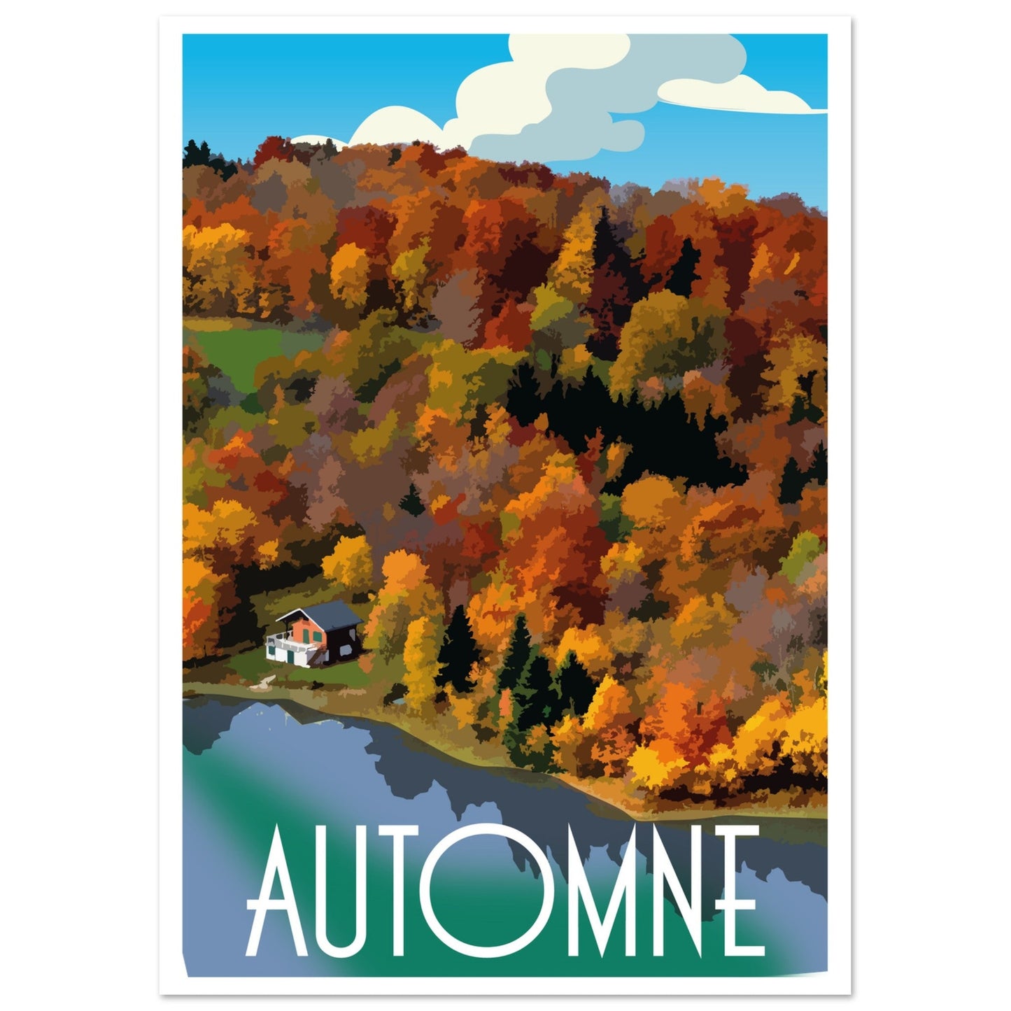 Poster Vintage Haut de Gamme - Vue Automnale des 4 Lacs, Jura - 3919acbd - 121c - 4a5f - 9f7a - 72764691d3c9 - LAM du Jura