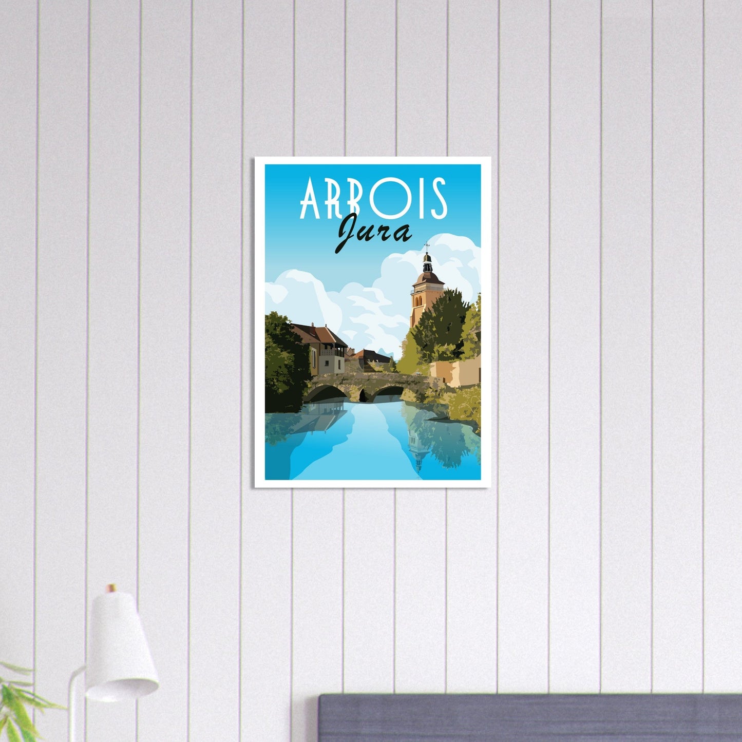 Poster Vintage Haut de Gamme - Vue d’Arbois depuis le Pont des Ursulines et Clocher de l’Église Saint - Just, Jura - a46b4d0b - 08e9 - 478d - 849b - 2a6eaf232b4d - LAM du Jura