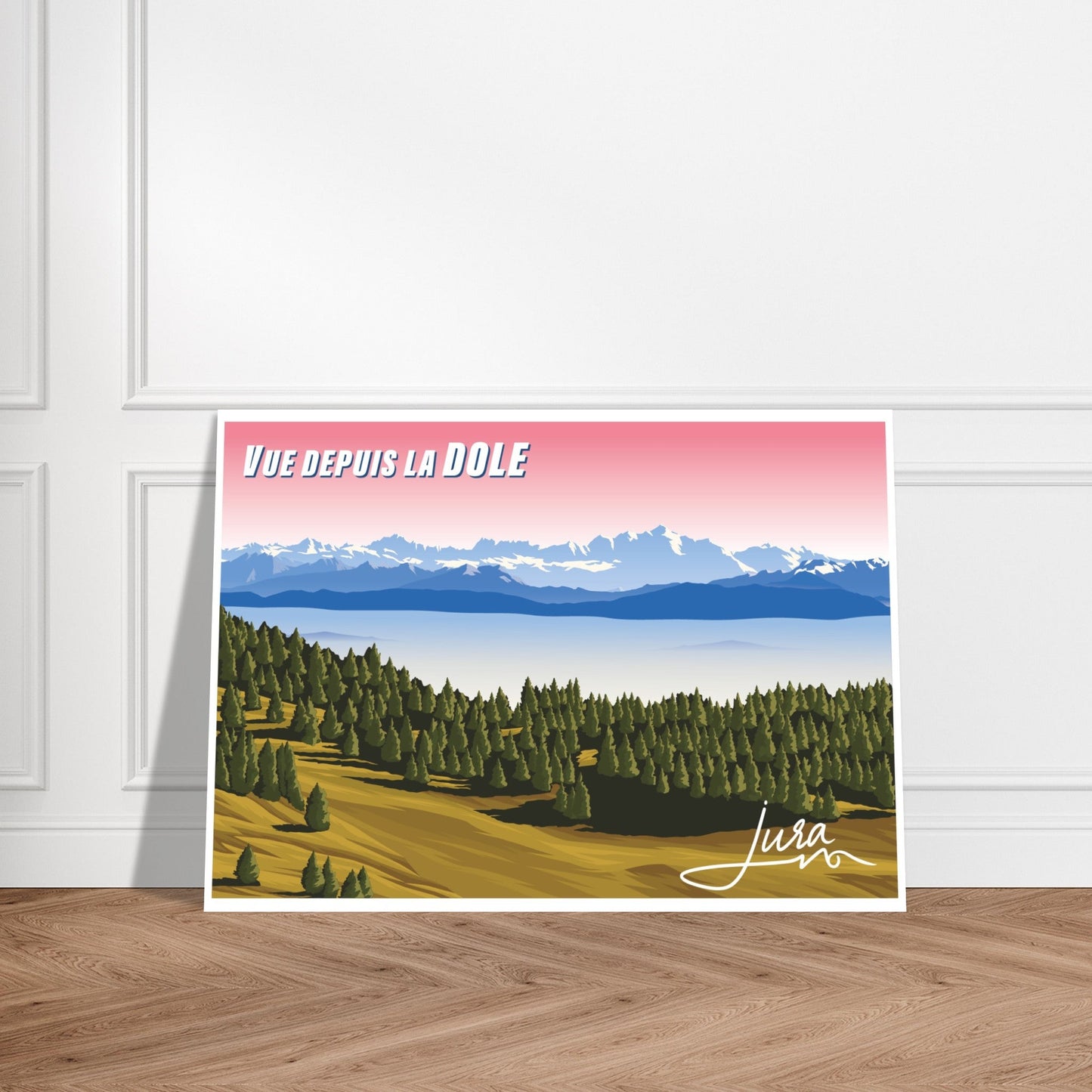 Poster Vintage Haut de Gamme - Vue depuis le Sommet de la Dôle, Suisse - 97cd628c - 9dba - 48b1 - bbc3 - a1756f5ff9f3 - LAM du Jura