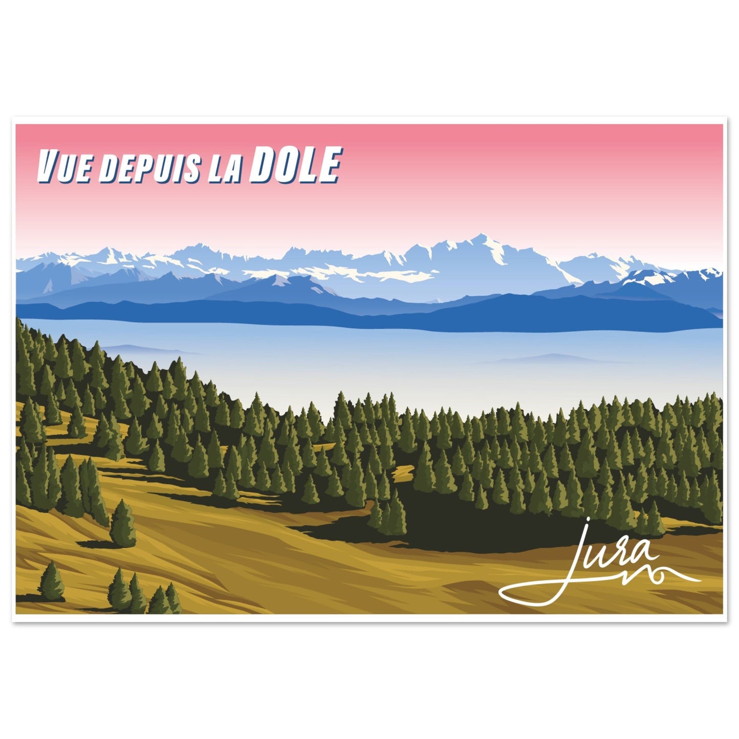 Poster Vintage Haut de Gamme - Vue depuis le Sommet de la Dôle, Suisse - 4738887f - 32f5 - 420b - bb98 - 062397d00acb - LAM du Jura